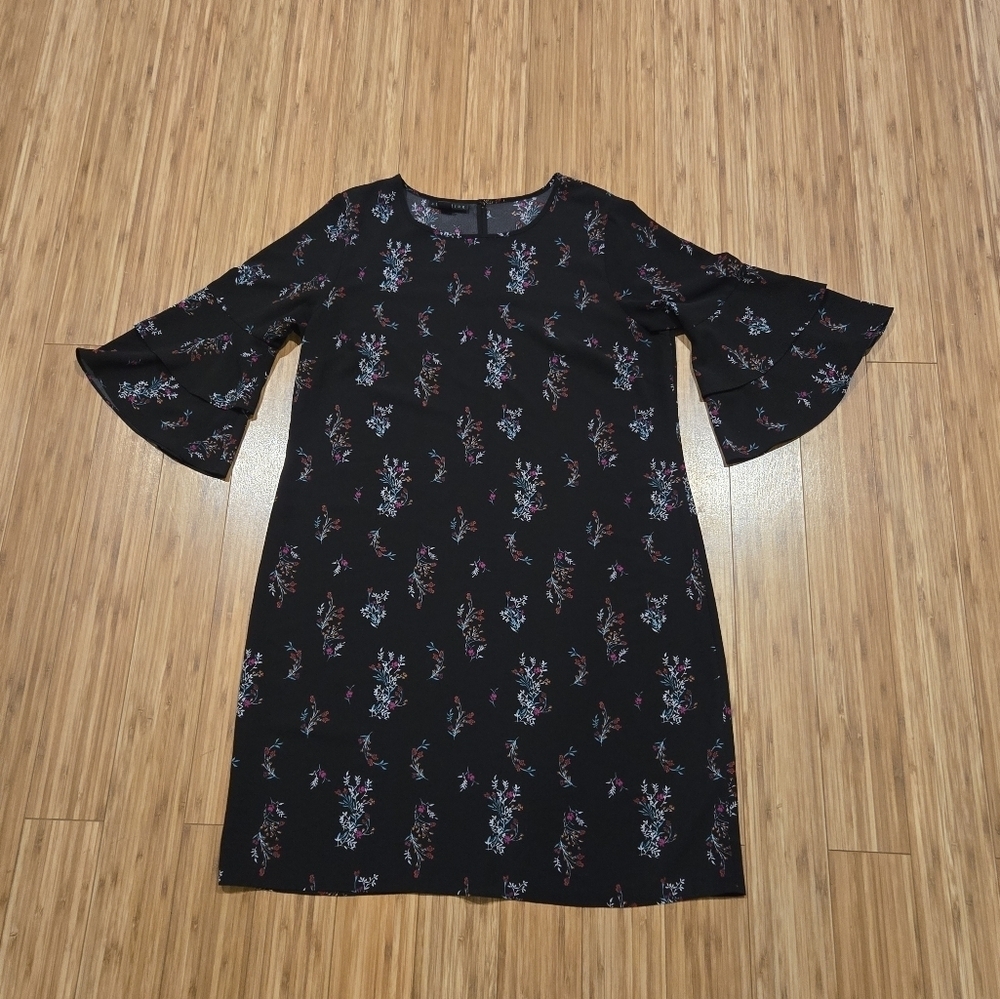 Attention Floral Bell Sleeve Dress